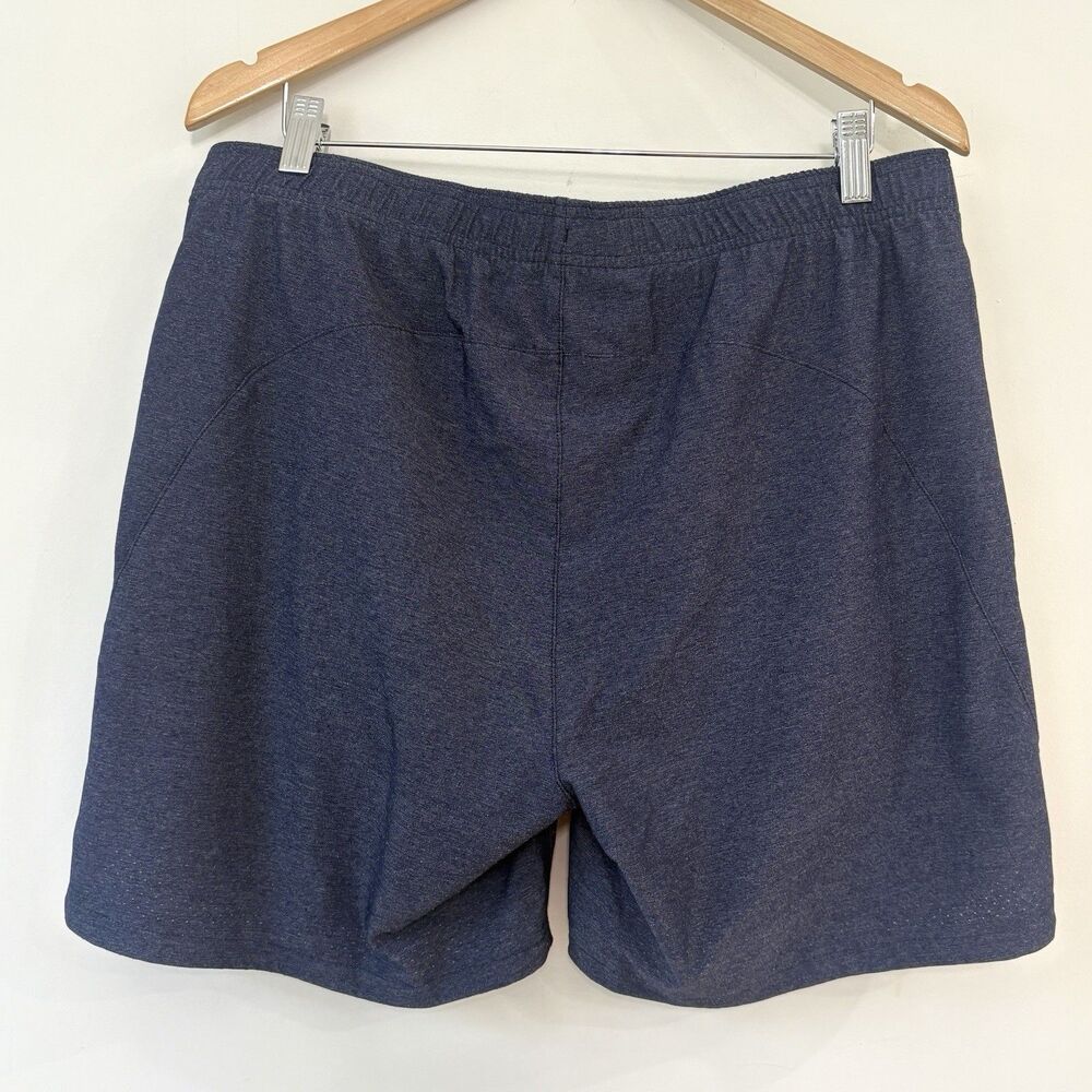 Rhone Performance Active Shorts Mens L Blue Stretch Zip Pocket 7” Inseam Running - Picture 8 of 10